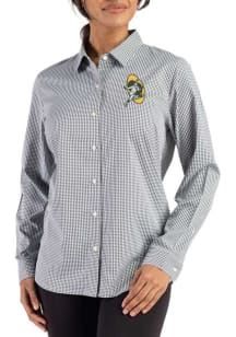 Cutter and Buck Green Bay Packers Womens Historic Epic Confidence Gingham Long Sleeve Green Dress..
