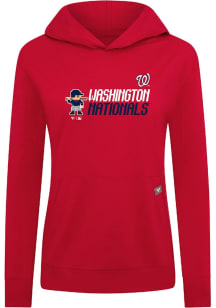 Levelwear Washington Nationals Womens Red Relay 8-Bit Baseball Hooded Sweatshirt