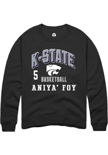 Aniya’ Foy K-State Wildcats Mens Black NIL Arch Logo Player Crew
