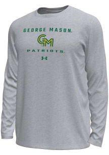 Under Armour George Mason University Grey Straight Name Tech Stretch Long Sleeve T-Shirt