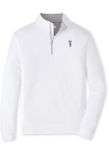 Peter Millar Michigan State Spartans Mens White Perth Long Sleeve Qtr Zip Pullover