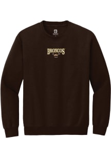 Summit Sportswear Western Michigan Broncos Mens Brown Embroidered Long Sleeve Crew Sweatshirt