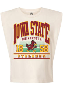 Summit Sportswear Iowa State Cyclones Womens White Heavyweight Muscle Tank Top