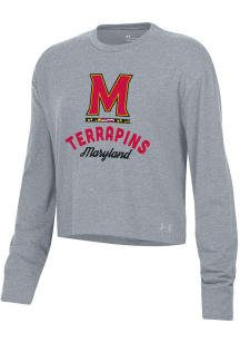Under Armour Maryland Terrapins Womens Grey All Day LS Tee