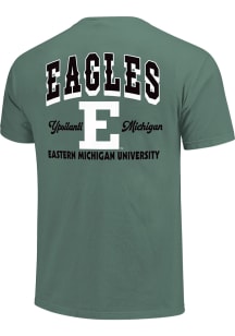 Eastern Michigan Eagles Green Mascot Layout Short Sleeve T Shirt