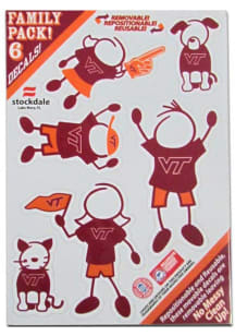 Virginia Tech Hokies Small Family Auto Decal - Maroon