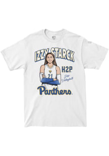 Izzy Starck Pitt Panthers White Volleyball Caricature Short Sleeve Fashion Player T Shirt