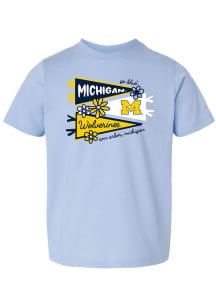 Michigan Wolverines Toddler Girls Light Blue Team Spirit Graphic Short Sleeve T-Shirt
