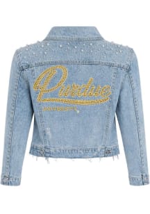 Purdue Boilermakers Womens Blue Script Denim Medium Weight Jacket
