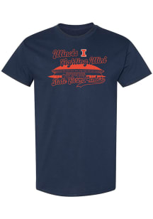 Illinois Fighting Illini Navy Blue Mens Basketball Stadium Short Sleeve T Shirt