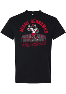 Summit Sportswear Miami RedHawks Black Arch Name Basketball Short Sleeve T Shirt