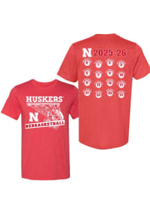Rally Nebraska Cornhuskers Red 2025-2026 Men's Basketball Roster Short Sleeve T Shirt