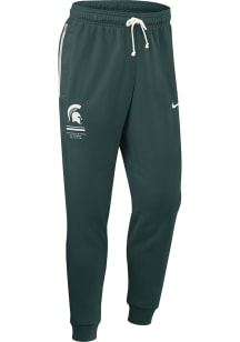 Nike Michigan State Spartans Mens Green Sideline Stacked Sweatpants