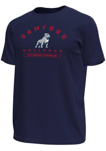 Under Armour Samford University Bulldogs Navy Blue Name Tech Stretch Short Sleeve T Shirt