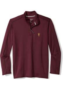 Tommy Bahama Arizona State Sun Devils Mens Maroon Island Energy Long Sleeve Qtr Zip Pullover