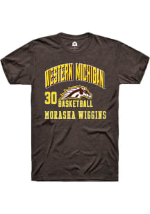 Morasha Wiggins Western Michigan Broncos Brown NIL Arch Logo Short Sleeve Player T Shirt