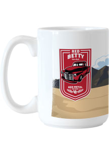 Utah Utes Red Metal Motor 15oz Sublimated Ceramic Mug - White
