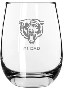 Chicago Bears Dad 15oz Stemless Wine Glass - White