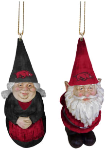 Arkansas Razorbacks 2pk Gnome Couple Ornament - Cardinal