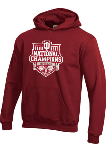 Little King Indiana Hoosiers Youth Crimson 2025 CFP Champions Long Sleeve Hoodie