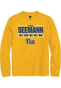 Owen Seemann Pitt Panthers Gold NIL Stacked Box Long Sleeve Player T Shirt