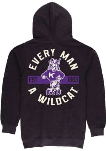 Summit Sportswear K-State Wildcats Mens Charcoal Front Back Long Sleeve Full Zip Jacket