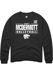 Sydney McDermott K-State Wildcats Mens Black NIL Stacked Box Player Crew
