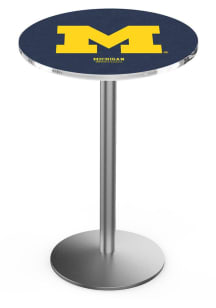 Michigan Wolverines Stainless Round Base Pub Table