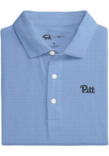 Onward Reserve Pitt Panthers Mens Light Blue Polka-Dot Short Sleeve Fashion Polo