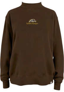Summit Sportswear Western Michigan Broncos Womens Brown Mock Neck Crew Sweatshirt