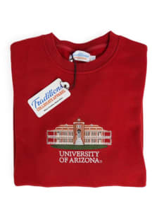 Arizona Wildcats Mens Red Campus Long Sleeve Crew Sweatshirt