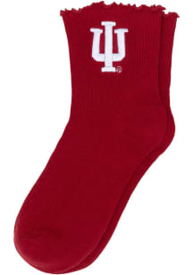 Indiana Hoosiers Lettuce Hem Womens Quarter Socks