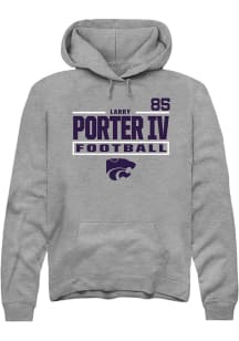 Larry  Porter IV K-State Wildcats Mens Graphite Football NIL Stacked Box Player Hood