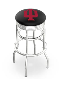 Indiana Hoosiers Double-Ring Swivel Chrome Pub Stool - Black