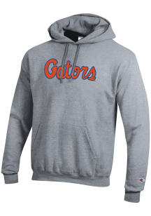 Champion Florida Gators Mens Grey Script Powerblend Long Sleeve Hoodie