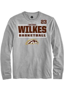 Ariana Wilkes Western Michigan Broncos Grey NIL Stacked Box Long Sleeve Player T Shirt