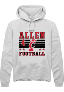 Cyrus Allen Cincinnati Bearcats Mens White Football NIL Striped Player Hood