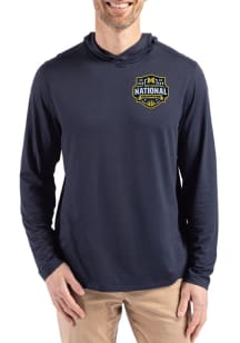 Cutter and Buck Michigan Wolverines Mens Navy Blue 2026 MBB Champions Coastline Eco Long Sleeve Li..
