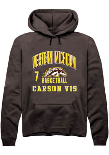 Carson Vis Western Michigan Broncos Mens Brown NIL Arch Logo Player Hood