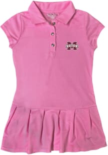 Mississippi State Bulldogs Toddler Girls Pink Caroline Short Sleeve Dress