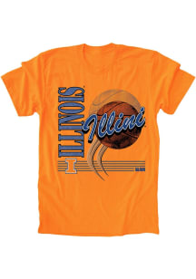 SLAM Illinois Fighting Illini Orange Vintage Basketball Short Sleeve Fashion T Shirt