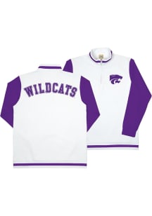 SLAM K-State Wildcats Mens White Pullover Long Sleeve Qtr Zip Pullover