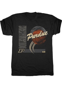 SLAM Purdue Boilermakers Black Vintage Basketball Short Sleeve Fashion T Shirt