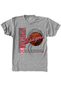 SLAM Wisconsin Badgers Grey Vintage Basketball Short Sleeve Fashion T Shirt