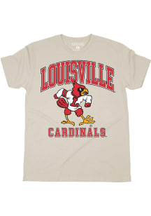 SLAM Louisville Cardinals Oatmeal Oversized Logo Classic Short Sleeve Fashion T Shirt