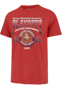 47 Houston Rockets Red 2025 Playoff Participant Franklin Short Sleeve Fashion T Shirt