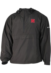 Columbia Nebraska Cornhuskers Mens Black Heat Seal Prodigy Long Sleeve Qtr Zip Pullover