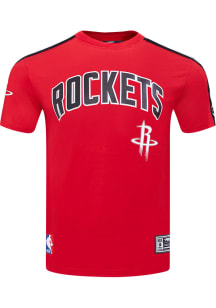 Pro Standard Houston Rockets Red Mesh Taping Short Sleeve T Shirt