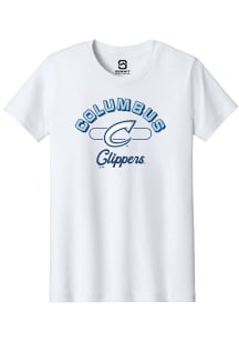 Summit Sportswear Columbus Clippers Youth White Vintage Arch Script Short Sleeve T-Shirt