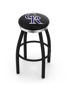 Colorado Rockies Chrome Seat Pub Stool - Black
